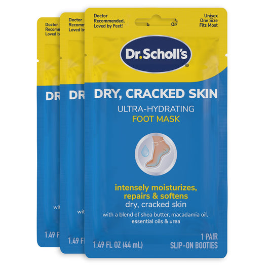Dr. Scholl's Dry, Cracked Skin, Ultra Hydrating Foot Mask, 3 Pairs Moisturizing Socks: Intensely Moisturizes Repairs and Softens Rough Dry Skin Beauty & Personal Care Dr. Scholl's