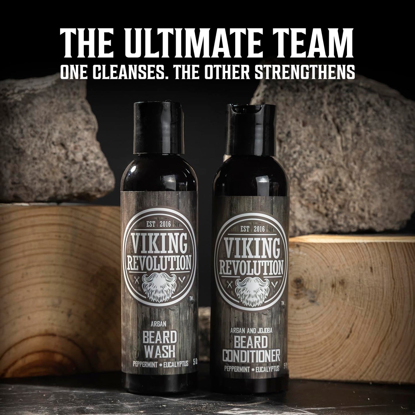 Viking Revolution Ultimate Conditioner for Men's Beard Grooming - Softens, Smoothes and Soothes Beard Itch- Contains Wash, Conditioner, Beard Oil
