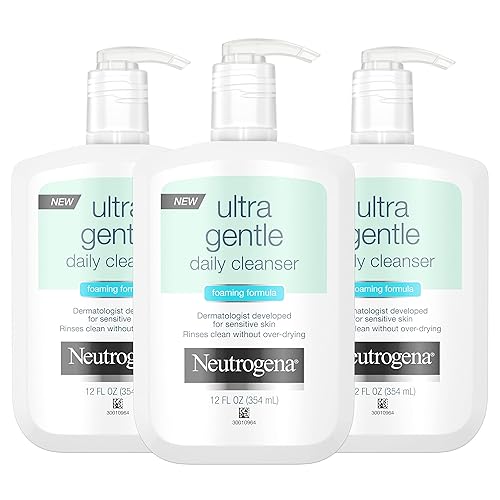 Neutrogena Ultra Gentle Foaming Facial Cleanser, Hydrating Face Wash for Sensitive Skin, Gently Cleanses Face Without Over Drying, Oil-Free