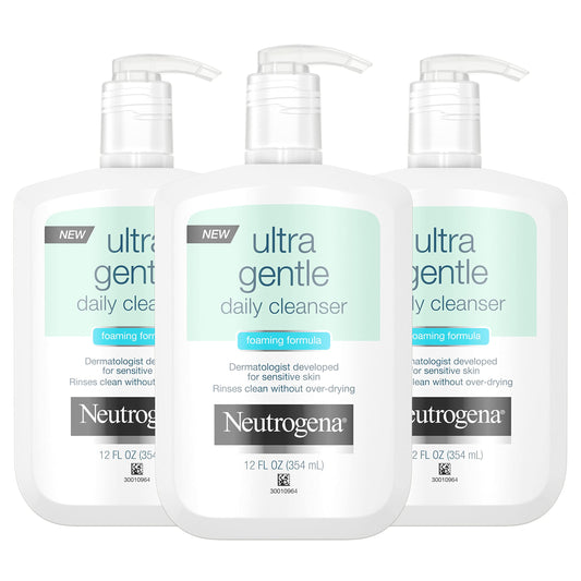 Neutrogena Ultra Gentle Foaming Facial Cleanser, Hydrating Face Wash for Sensitive Skin, Gently Cleanses Face Without Over Drying, Oil-Free