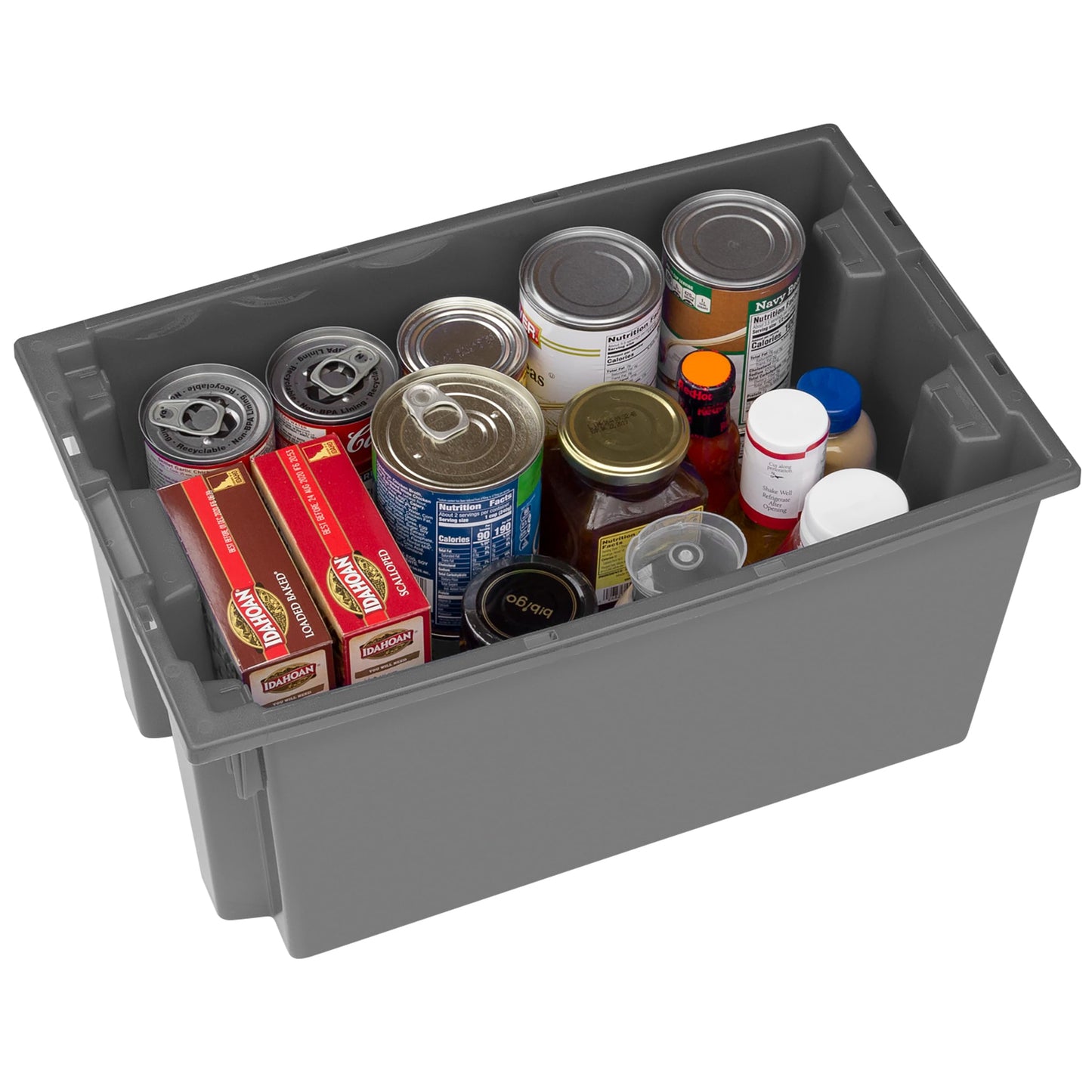 Akro-Mils 35180 Nest and Stack Plastic Storage Container and Distribution Tote, (18-Inch L x 11-Inch W x 6-Inch H), Gray, (6-Pack)