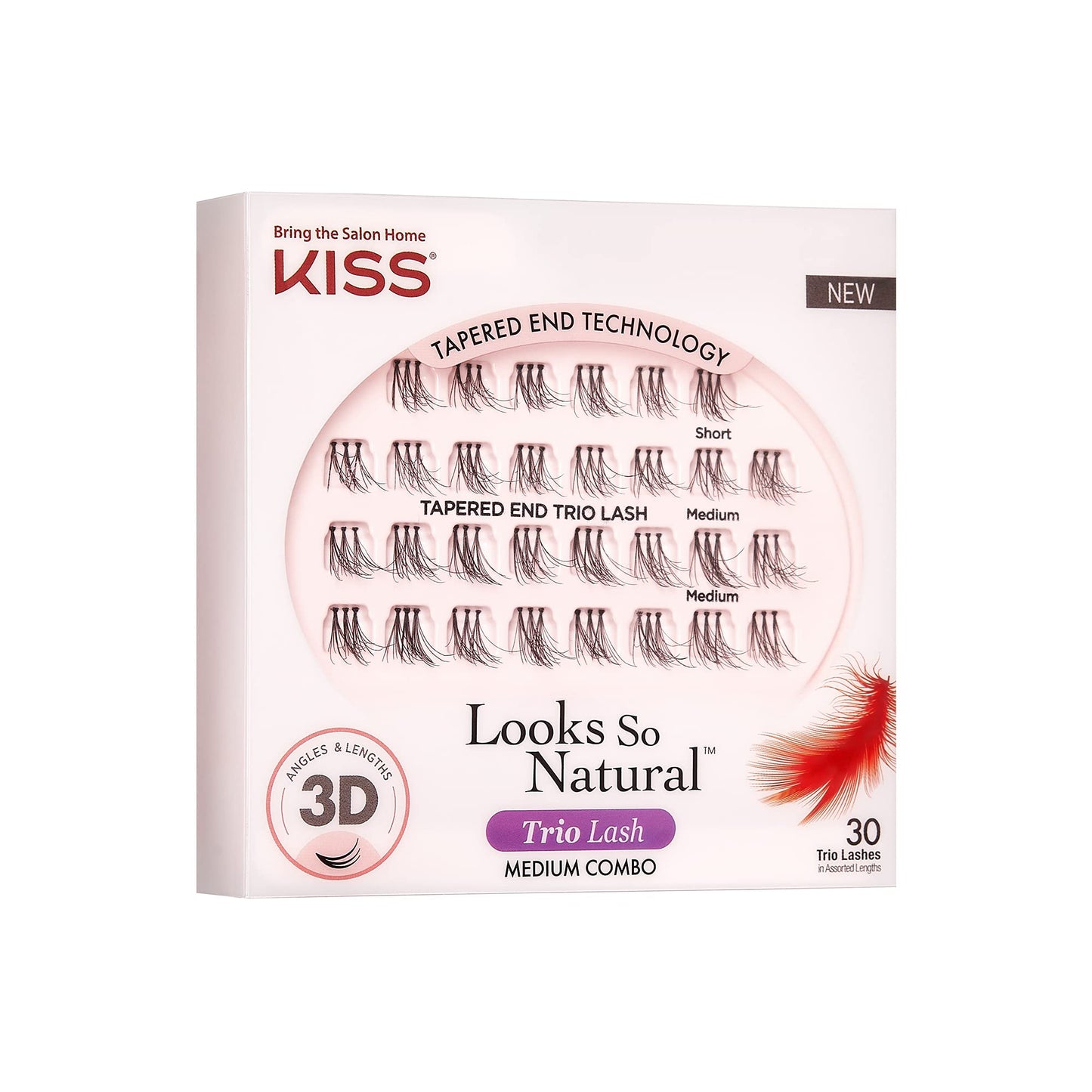 KISS Looks So Natural False Eyelashes Multipack, Lightweight & Comfortable, Tapered End Technology, Reusable, Cruelty-Free, Contact Lens Friendly
