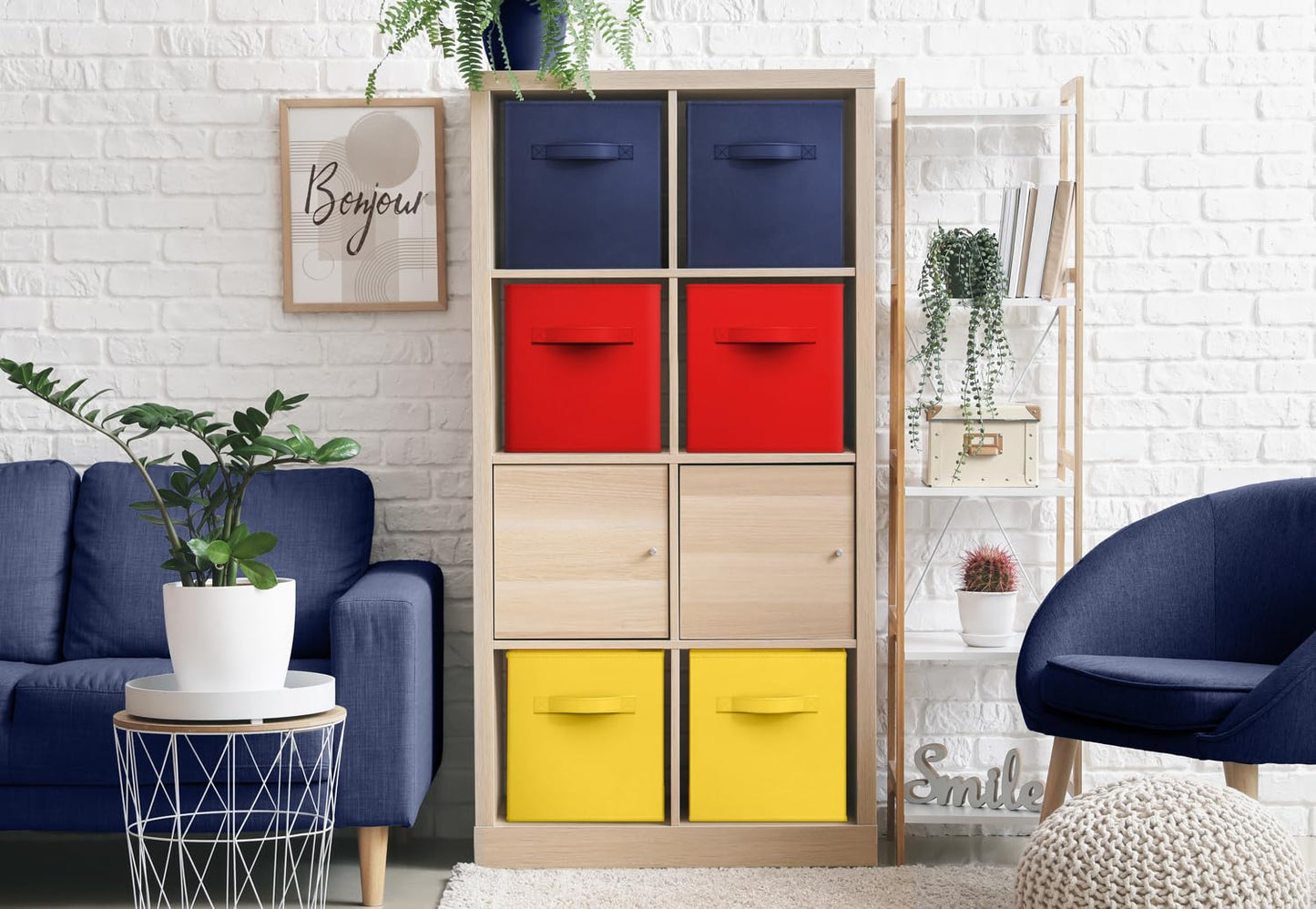 Sorbus Storage Cubes - 11" Foldable Storage Bins with Handle for Nursery, Playroom, Closet Organizers and Storage - 6 Fabric Shelf Basket for Toys…