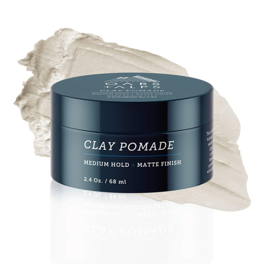 Oars + Alps Clay Hair Pomade for Men with Biotin, Kaolin Oil, Bentonite Clay, Jojoba Oil, Vitamin B7 & B5, Promotes Hair Growth, Medium Hold, Matte