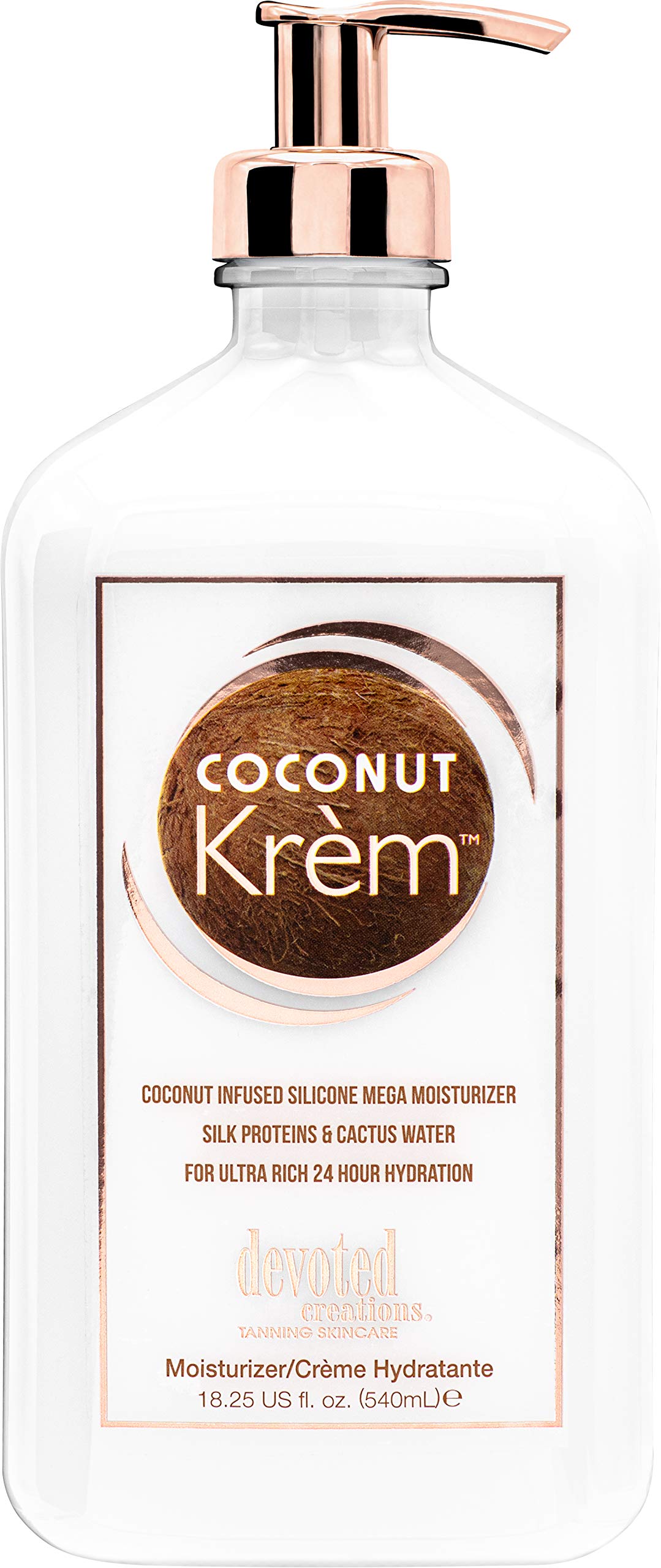 Devoted Creations Coconut Krém Moisturizer - Coconut Infused Silicone Moisturizer with Silk Proteins & Cactus Water for Ultra Rich 24 Hour Hydration