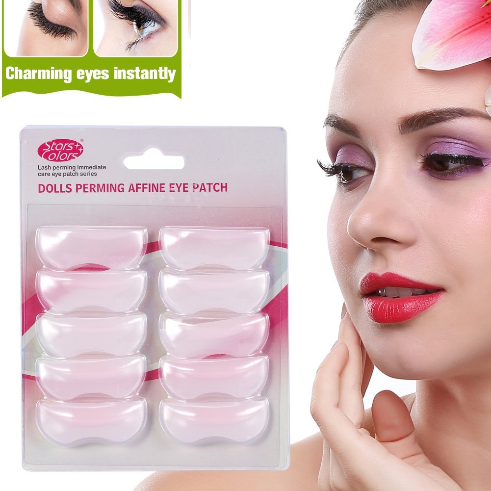 5Pairs/Set Silicone Eyelash Perming Curler, 3D Eyelash Perming Curling Pad Patch Eyelash Pad False Lashes Extension Makeup Tool for Eyelash Perm