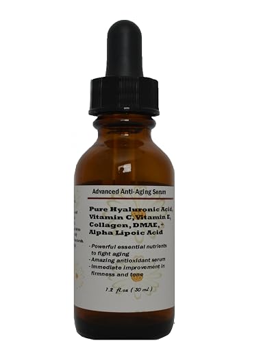 Advanced Anti-Aging Serum with Pure Hyaluronic Acid, Vitamin C, Vitamin E, Collagen, DMAE, and Alpha Lipoic Acid 1.2 oz Beauty & Personal Care JJ Labs Skin Solutions