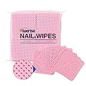 BLUERISE Lint Free Nail Wipes Nail Polish Remover Pads Soft Absorbable Eyelash Extension Glue Cleaning Wipes Pink 600pcs