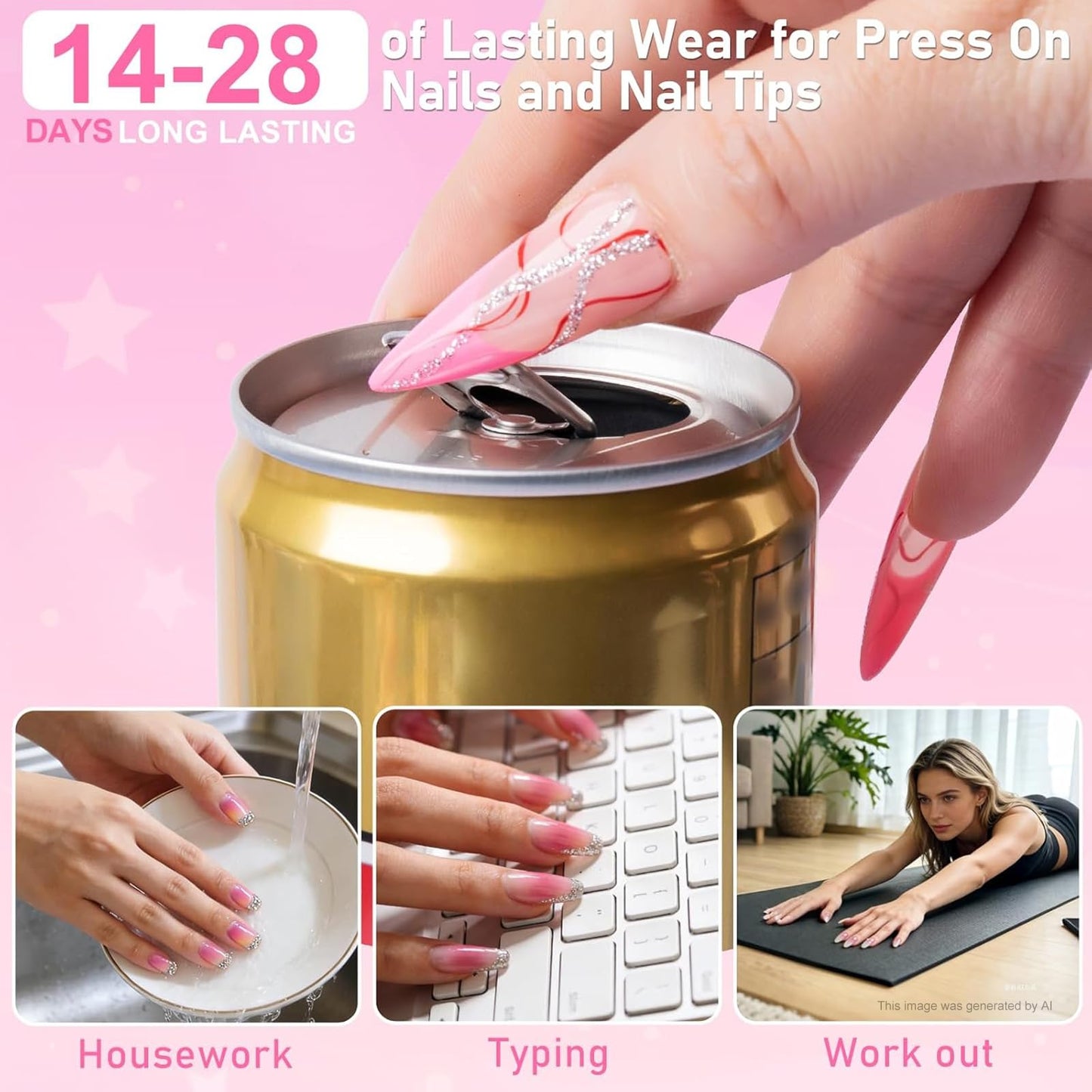 MEKK Nail Glue,Super Strong & Long-Lasting Nail Glue for Acrylic Nails,Press Ons&Broken Nails,Professional Adhesive for Nail Art Supplies,0.07OZ/PCS Beauty and Personal Care MEKK