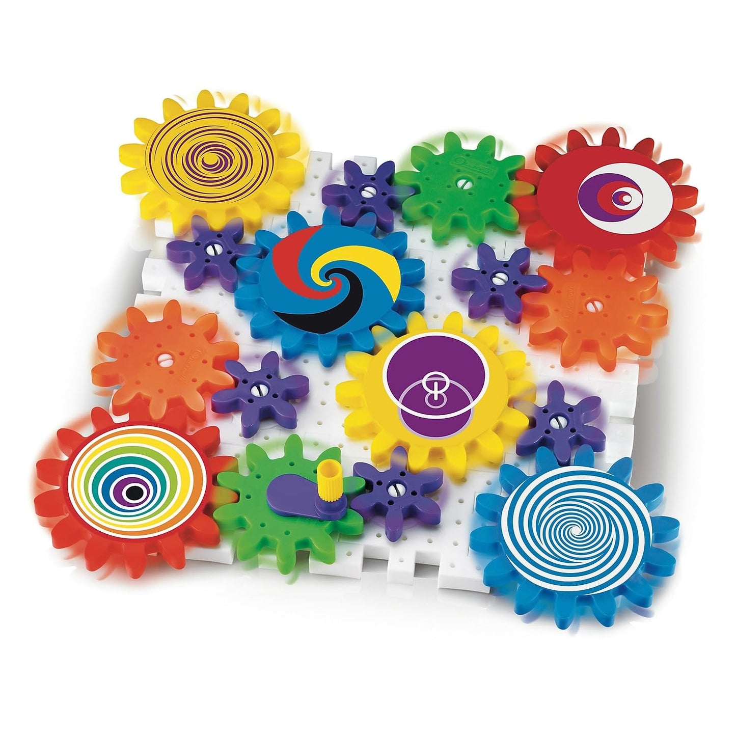 Quercetti Kaleido Gears - 55 Piece Building Set with 3 Different Sized Gears, Medium