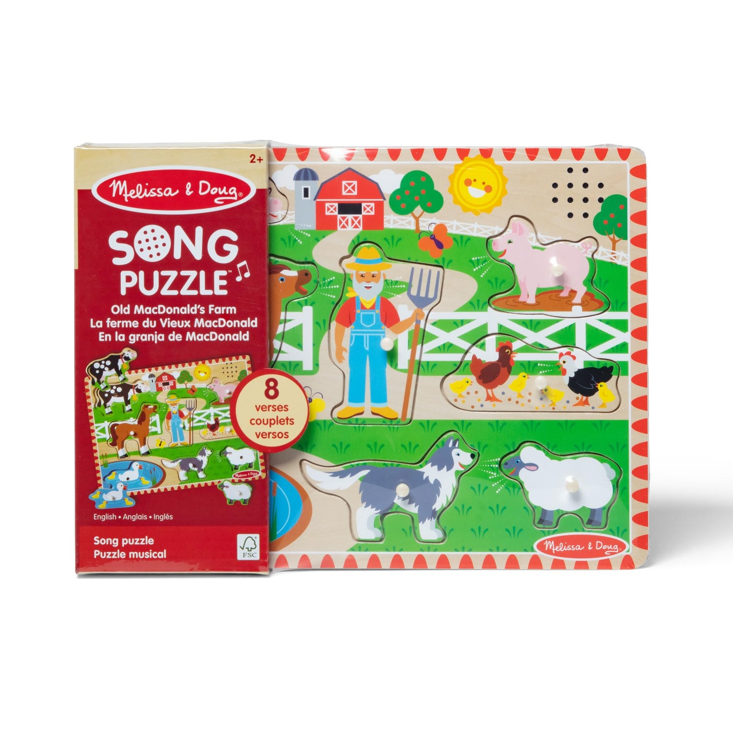 Melissa & Doug Old MacDonald's Farm Sound Puzzle - Farm Animal Toys, Sound Puzzles for Toddlers and Kids Ages 2+