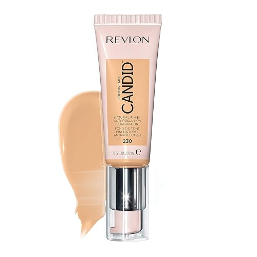 Revlon PhotoReady Candid Natural Finish Foundation, with Anti-Pollution, Antioxidant, Anti-Blue Light Ingredients, 230 Bare, 0.75 fl. oz.