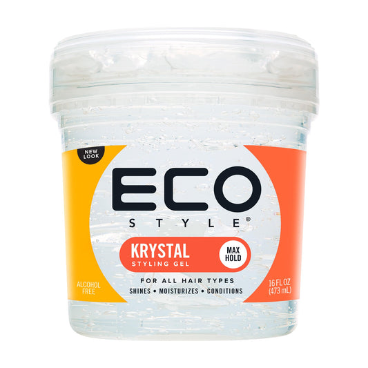 Ecoco Eco Style Hair Gel Krystal - Strong Hold - Ideal For Any Hair Type And Color - Adds Body And Shine To All Styles - Weightless - Moisturizes