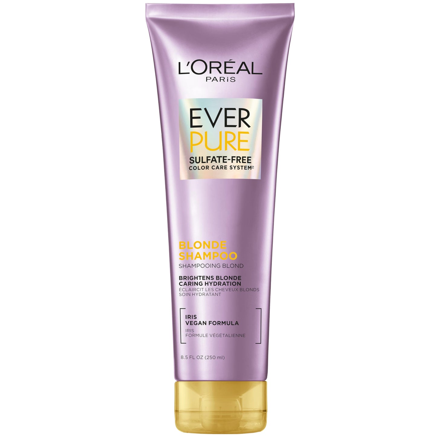 L'Oreal Paris Blonde Sulfate Free Shampoo for Color-Treated Hair, Neutralizes Brass + Balances, EverPure, 8.5 Fl Oz (Packaging May Vary)