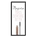 Stupell Industries Mascara Fashion Designer Modern Pink Word, Design by Kimberly Allen Black Framed Wall Art, 10 x 24