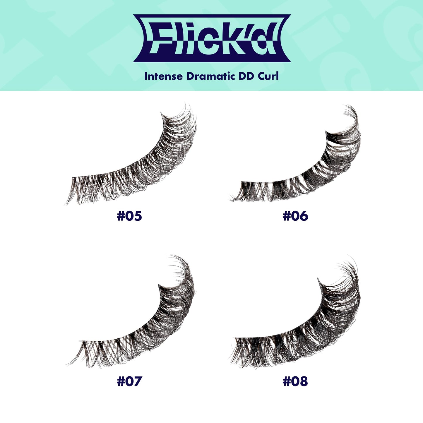 i-ENVY False Lashes Flick'd D-Curl Strip Lashes Volume Bouncy Natural Clear Band Cat Eye Dramatic Trendy Extensions Reusable Eye Lashes (07)