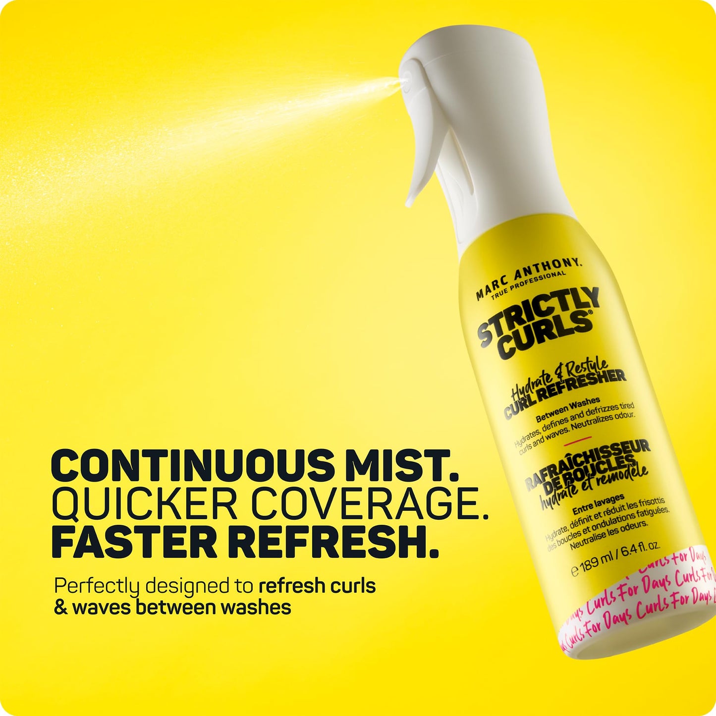 Marc Anthony Curl Refresher Spray, Strictly Curls - Lightweight Anti-Frizz Curly Hair Spray Hydrates & Restyles for Soft, Bouncy, Defined Curls Beauty and Personal Care Marc Anthony