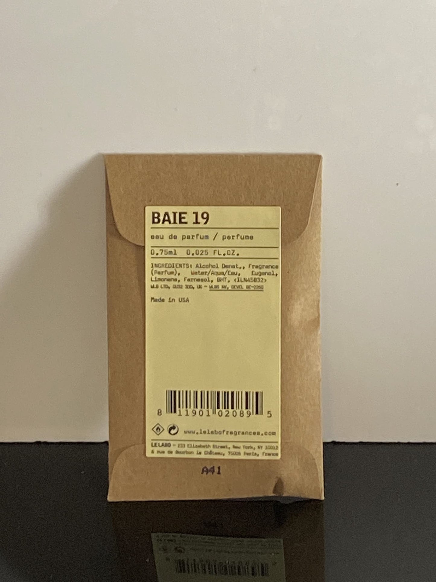 Le Labo Baie 19 Eau de Parfum 0.025 Ounce Sample