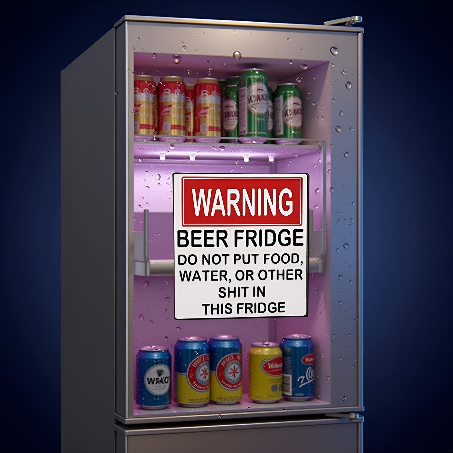 Warning Beer Fridge Funny Warning Sign Beer Stickers Refrigerator Stickers DO NOT Put Food, Water, OR Other Shit in This Fridge for Kitchen