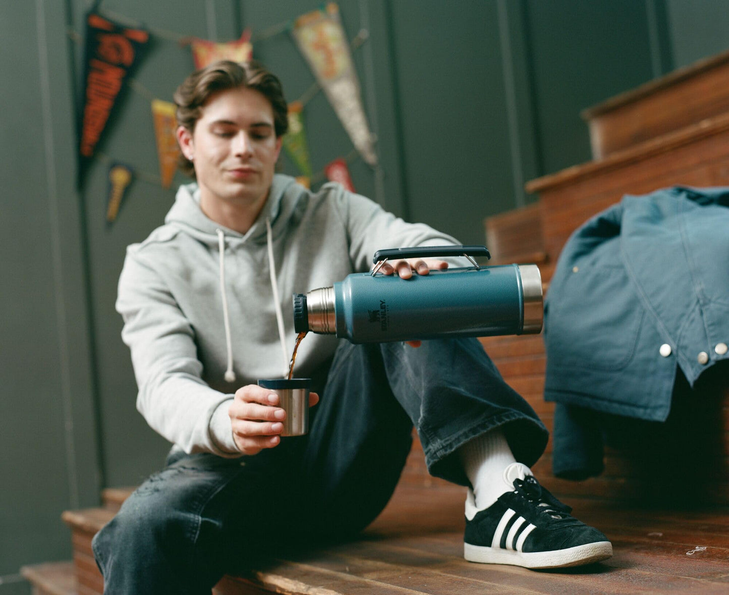 Stanley Classic Legendary Vacuum Bottle 1.5 qt, Wide Mouth with Leakproof Cup Lid, Keep Drinks Hot or Cold, Packable for Travel, Insulated Stainless