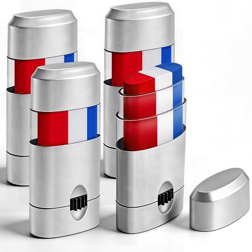4 Pack Red White Blue Face Paint Sticks, USA Patriotic Body Paint for Football, Baseball, Softball Games, 4th of July Accessories, Sports Eye Black