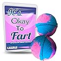 It's Okay to Fart Bath Bombs - XL Pink and Blue Fizzers for Girls - Handcrafted, Made in America, Cotton Candy Scent, 2 Count