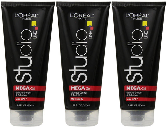 L'Oreal Paris Studio Line Mega Hair Gel, 6.8 Ounce (Pack of 3)