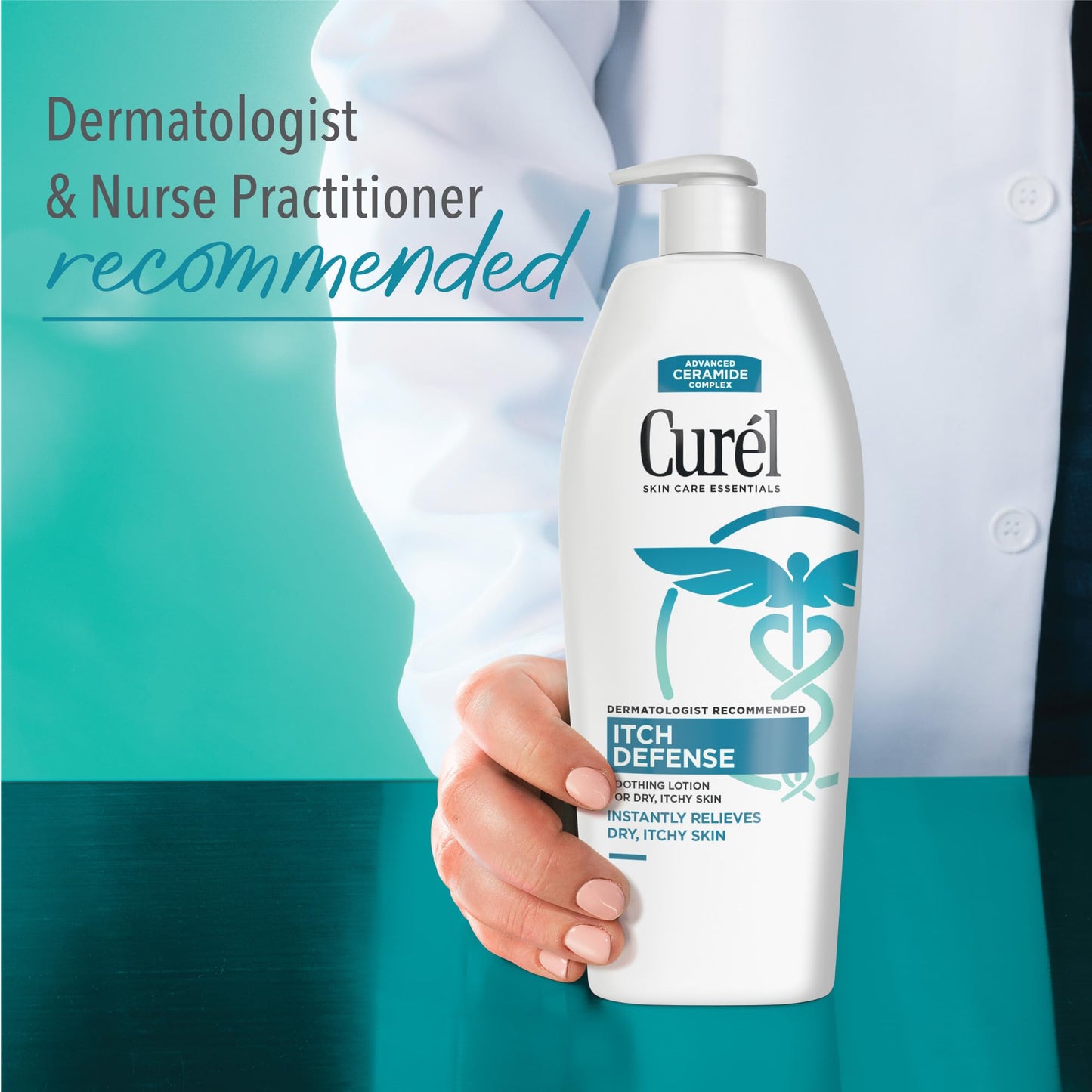 Curel Itch Defense Calming Body Lotion, Moisturizer for Dry, Itchy Skin, Body and Hand Lotion, with Advanced Ceramide Complex, Pro-Vitamin B5, Shea