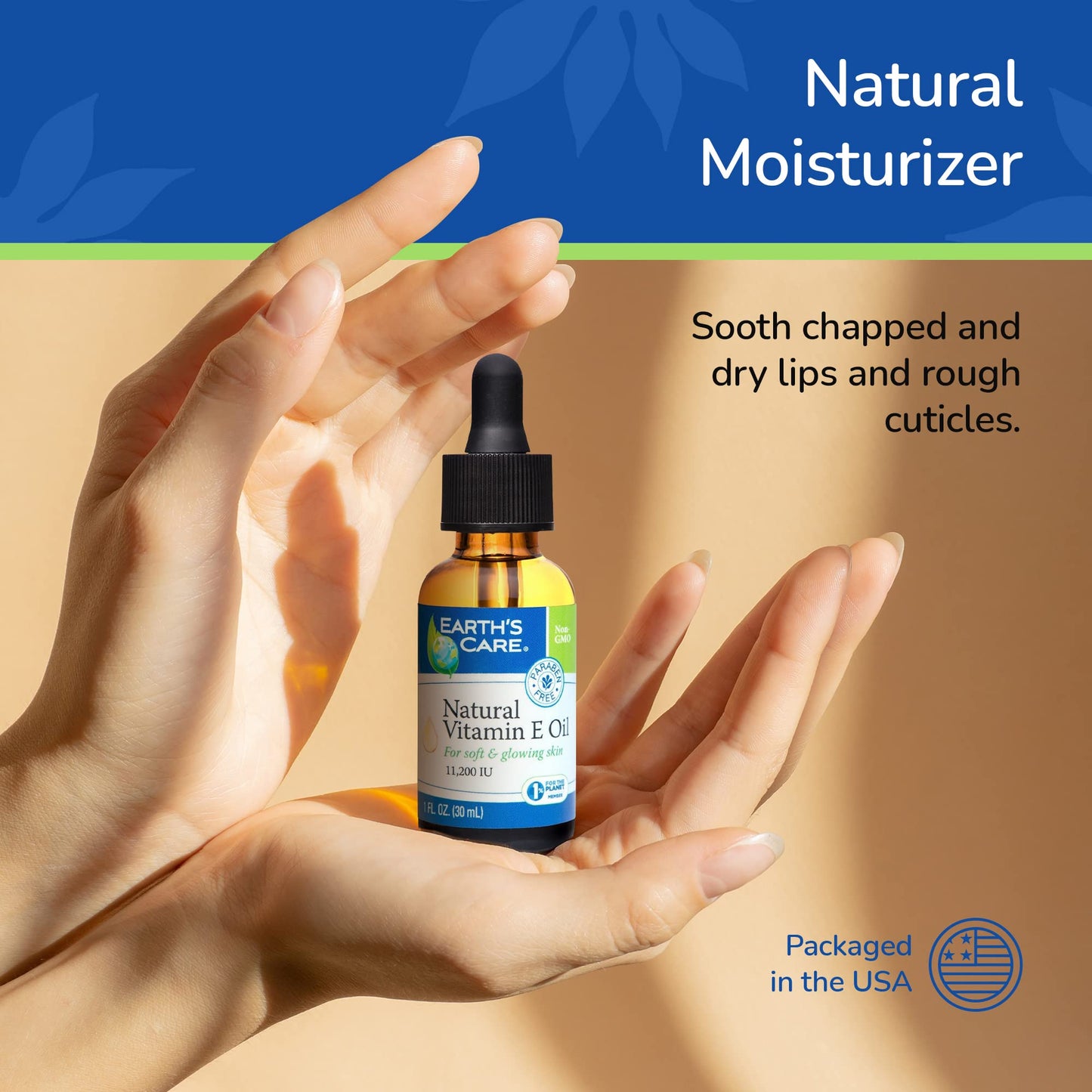 Earth's Care Natural Vitamin E Oil - 100% Natural Vitamin E Oil for Skin and Hair - 1 Fl OZ