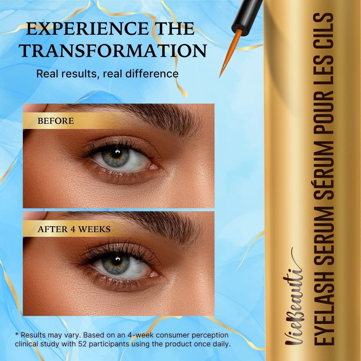 VieBeauti Eyelash Growth Serum 5mL - Lash Serum for Longer, Fuller & Thicker Looking Lashes, Advanced Nourishing Formula, Vegan & Cruelty-Free, Gentle Beauty and Personal Care VieBeauti