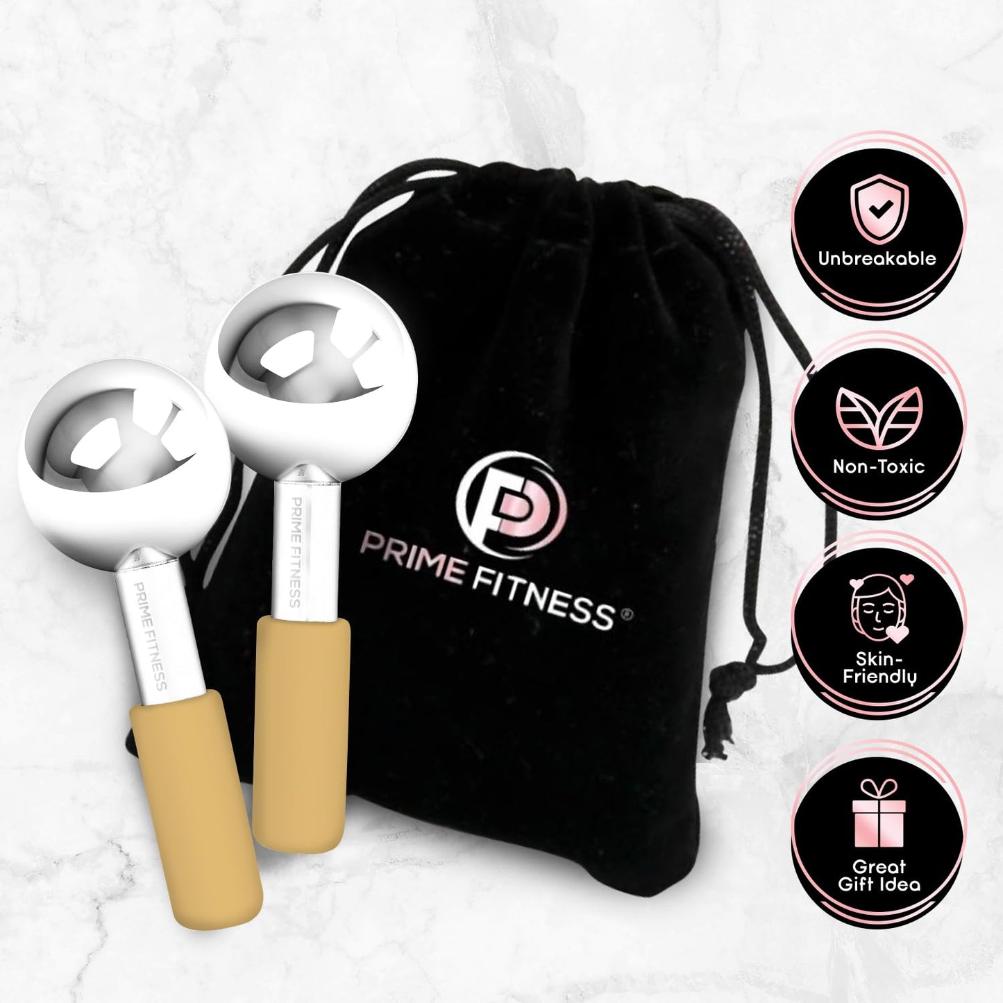 Ice Globes for Facials | Unbreakable Steel Cooling Roller | Cryo Sticks for Face | Massager for Face Neck & Eyes | Skin Care for Dark Circles