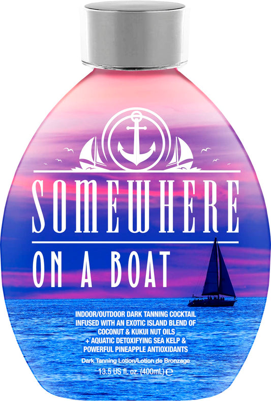 Somewhere On A Boat Tanning Lotion for Indoor Tanning Beds/Outdoor Sun Tan Dark Tanning Bed Lotion w/Coconut Oil, Pineapple & Shea Butter 13.5oz