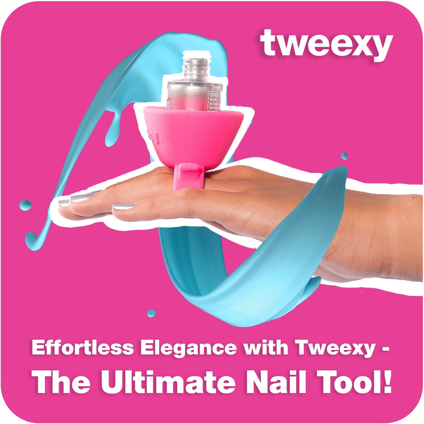 Tweexy Wearable Nail Polish Holder Ring - Hands-Free, Portable Manicure Accessory, Secure Grip for All Bottle Sizes, Convenient Nail Polish Organizer