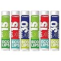 Eco Lips Classic Variety Broad Spectrum Sunscreen Lip Balm 6-Pack (Berry, Sport, Mint) - 100% Plastic-Free Plant Pod Packaging - Made in USA