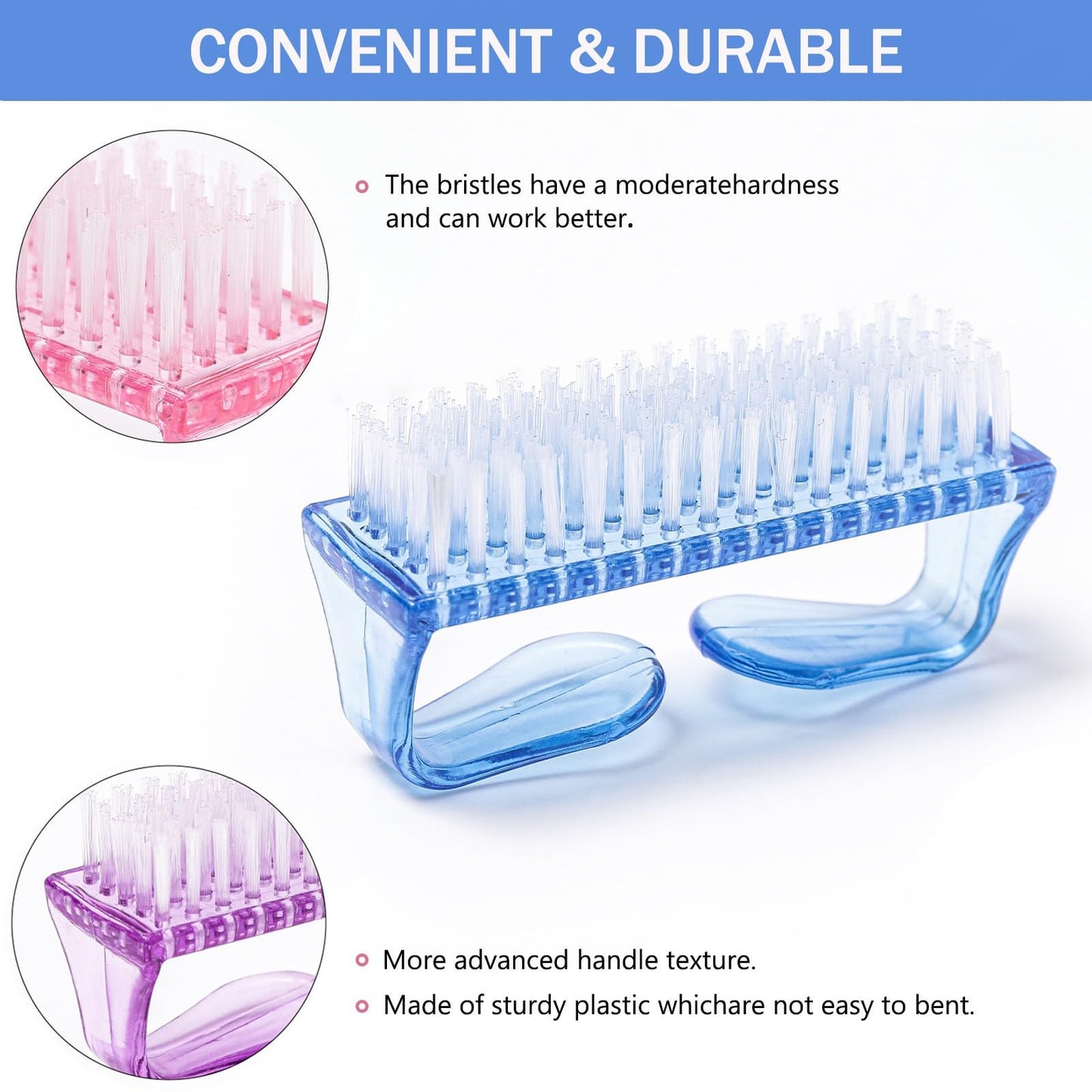 Handle Grip Nail Brush, Nail Cleaning Brushes Pedicure Scrubbing tool, Toes Fingernail Brush Scrub Cleaner kit for Men and Women 8 Pack (Multicolor) Beauty and Personal Care MODENGKONGJIAN