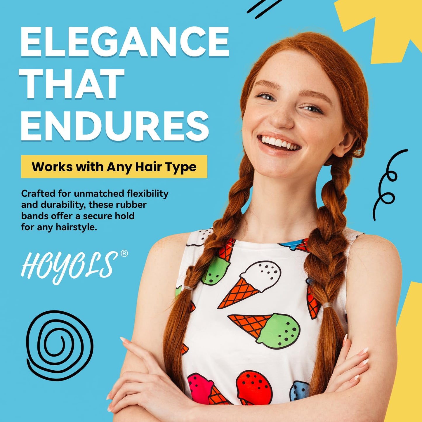 HOYOLS Clear Elastic Hair Bands, 2500 Small Rubber Bands Braids for Girls Kids Women Non-Slip Tiny Soft Hair Ties Accessories Value Pack TPR
