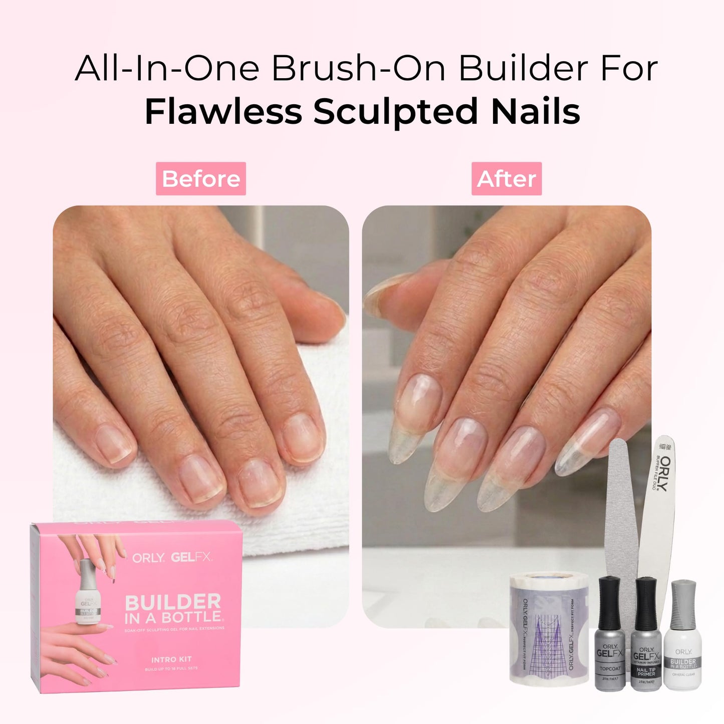 ORLY GelFX Builder In a Bottle Intro Kit | Sculpting Builder Gel for Nail Extensions and Gel Overlay (New Intro Kit) Beauty & Personal Care Orly