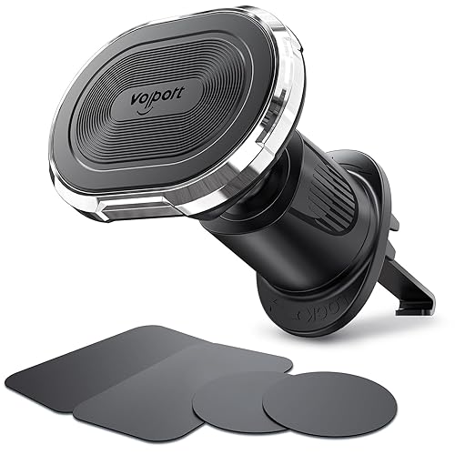 volport Magnetic Phone Mount for Car Vent: [Strong Magnet Clip Hook] Air Vent Holder for iPhone 16/15/14/13/12 Pro Max Plus Samsung S24 Ultra S24+…