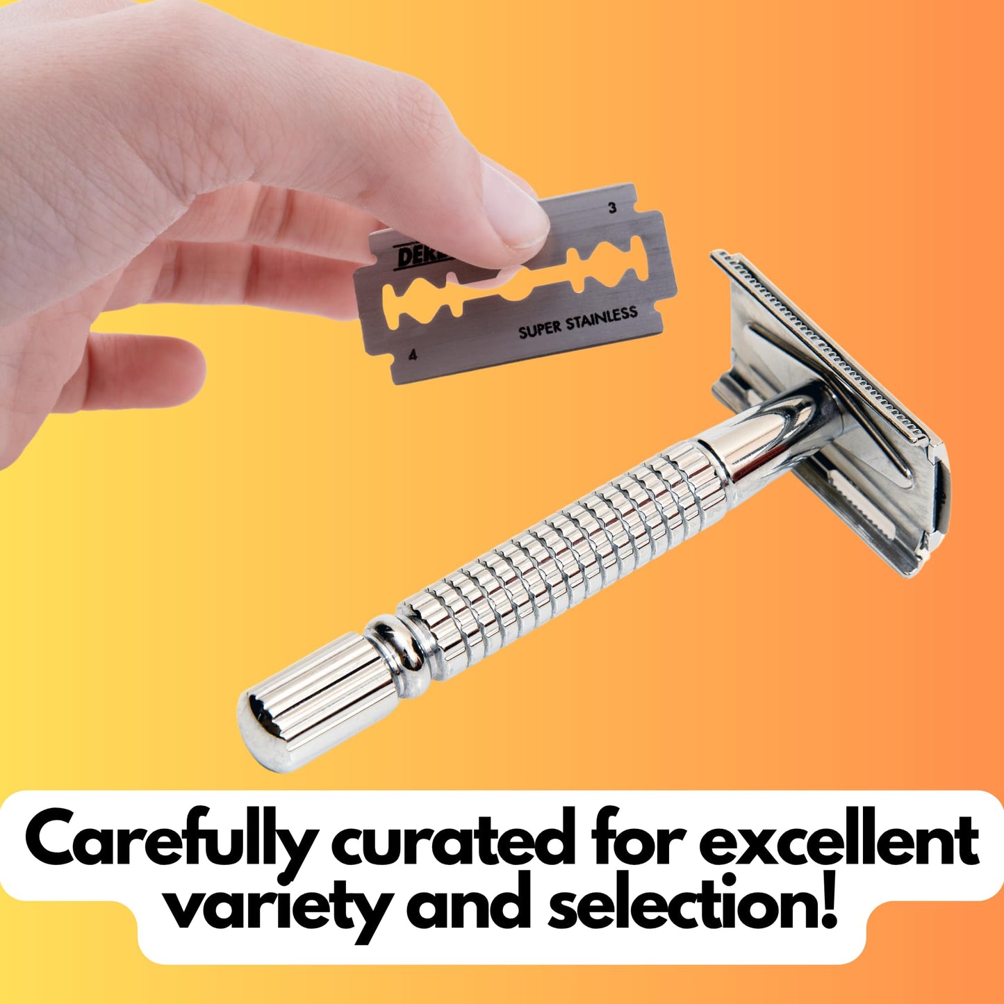 GENTS Double Edge Safety Razor Blades - 80 Premium Platinum Coated Blades + Styptic Powder & Leather Case - Men’s Wet Shaving Kit Beauty and Personal Care G.B.S