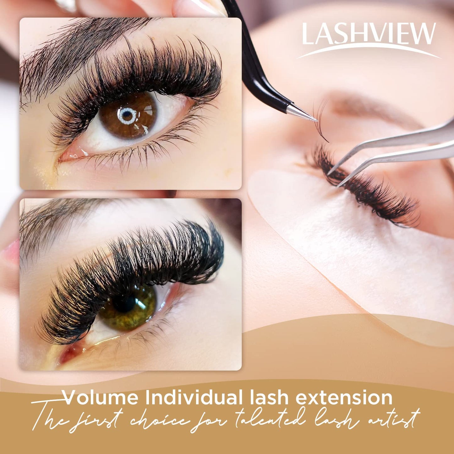 LASHVIEW Rapid Blooming Eyelash Extension 0.07mm Thickness C Curl Length 14mm 3D Volume Fast Fan Eyelash Extension Gap Lashes Professional Salon Use Beauty and Personal Care LASHVIEW