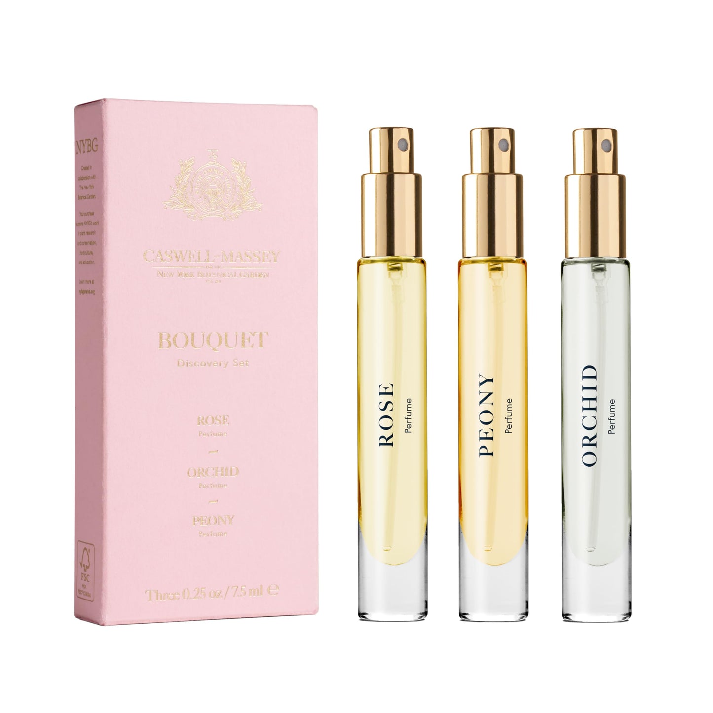 Caswell-Massey Bouquet Discovery Set - Includes Peony, Orchid & Rose - Travel Size Perfume for Women, Vibrant Floral Scents - Botanical Perfume Gift