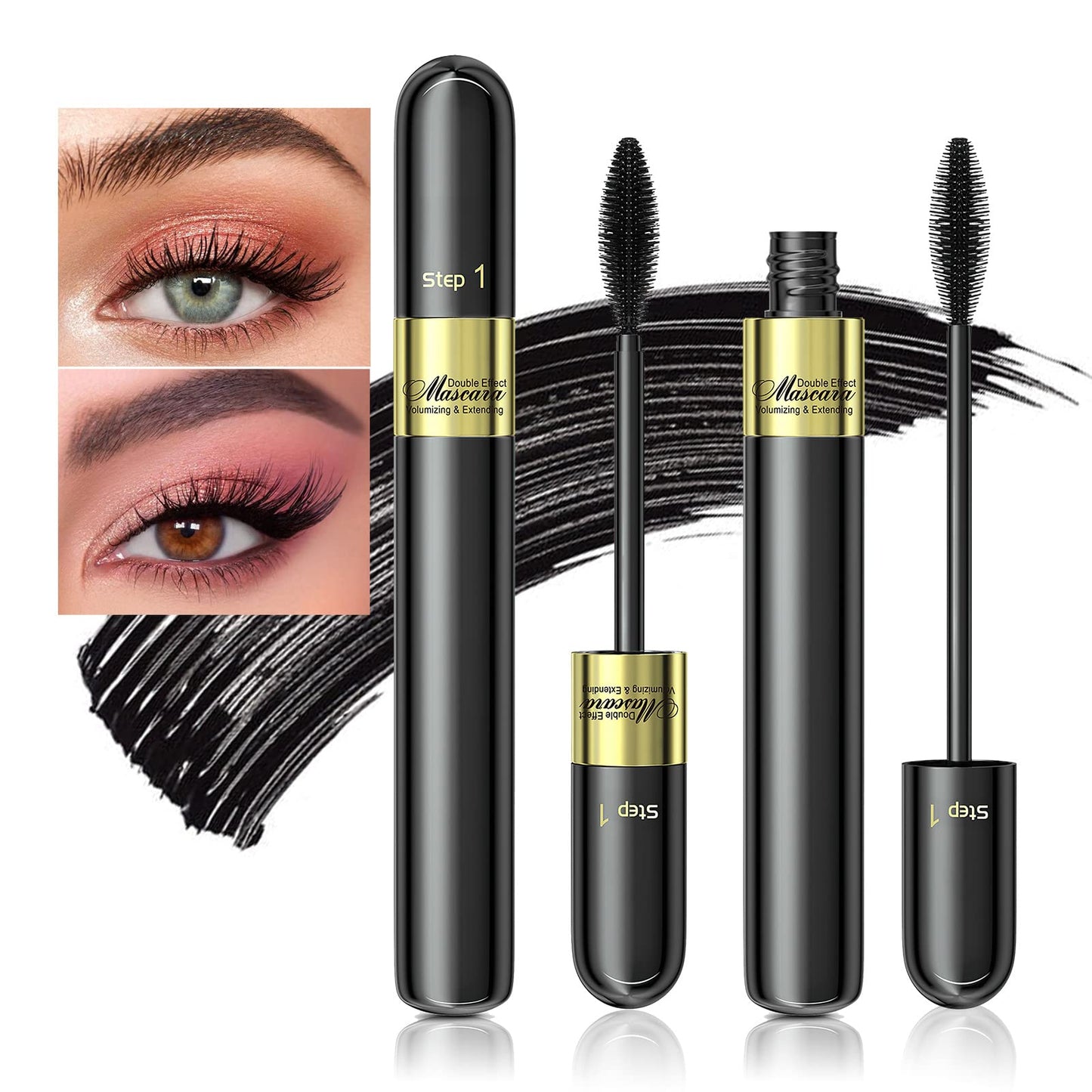 Tubing Mascara Waterproof & Smudge-Proof - Long-Lasting Mascara for Length and Volume, Curling Eyelashes, No Flaking and No Clumping, Cruelty Free…