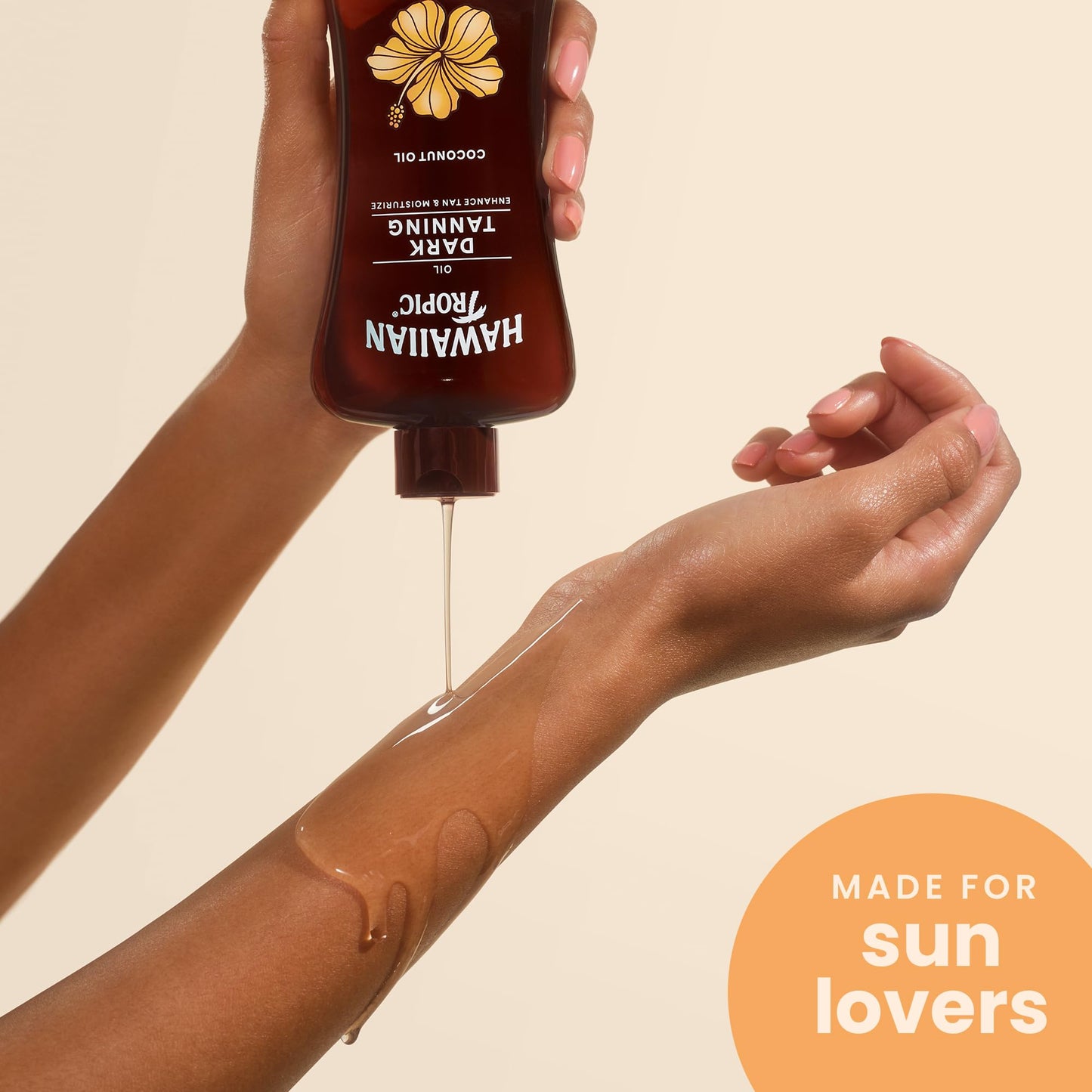 Hawaiian Tropic Dark Tanning Oil, 8Fl Oz | Moisturizing Body Oil with Cocoa Butter, Tan Enhancer, 8Fl Oz each Twin Pack