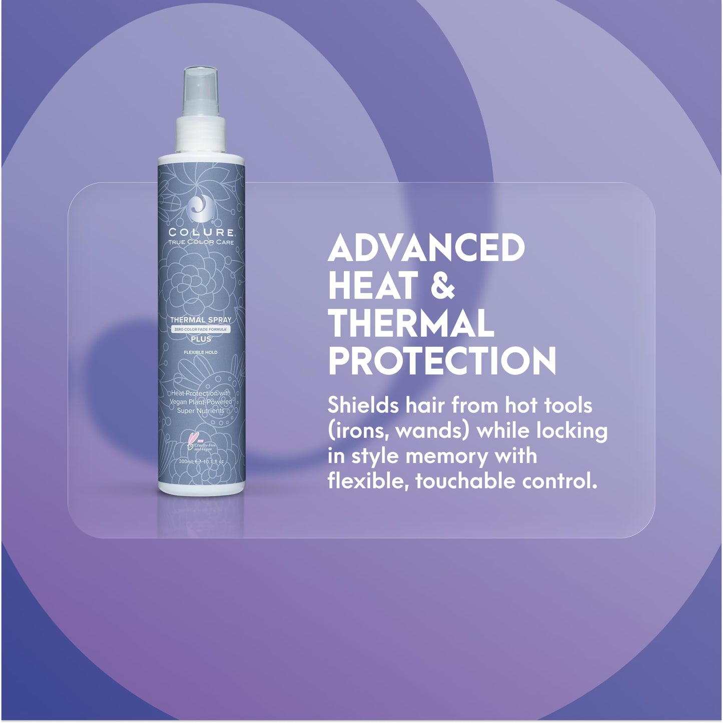 COLURE Thermal Spray Plus 10 oz - Aerosol Free Heat Protectant and Volumizing Setting Spray for Lift and Flexible Hold