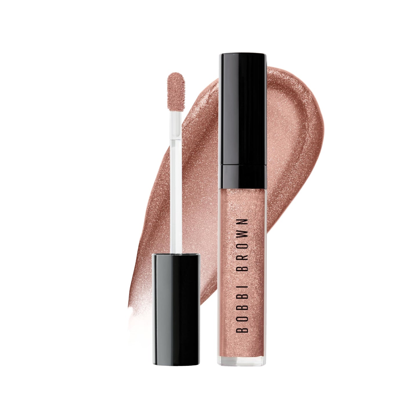 Bobbi Brown Crushed Oil-Infused Gloss | Hydrating, Non-Sticky, Tinted Lip Oil Gloss | High-Impact Shine & Comfortable Feel, 0.20 Fl Oz, Bare Sparkle