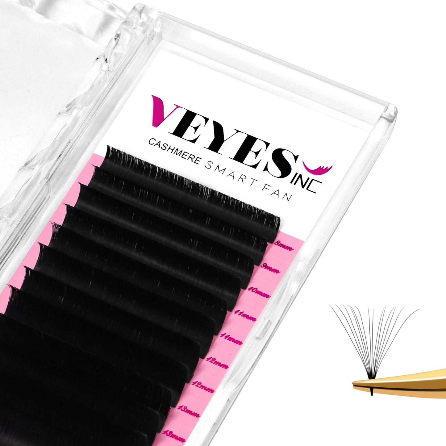 VEYES INC Cashmere Smart Fan Lash Extensions 0.03 0.05 0.07 C/CC/D Curl 8-20mm Mixed & Single Length, Super Matte Black Volume Lashes, Professional Beauty and Personal Care VEYES INC Default Title