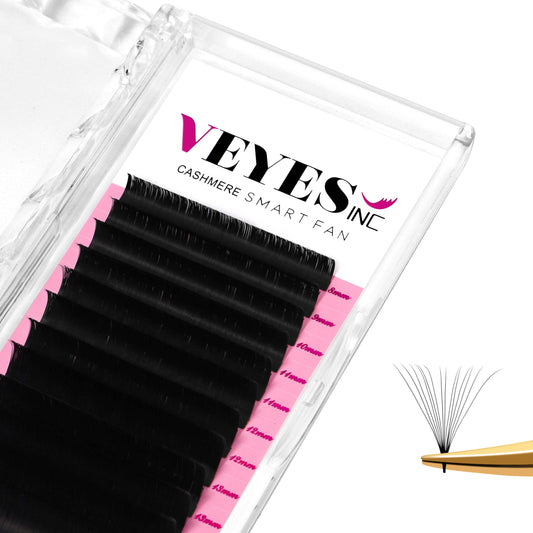 VEYES INC Cashmere Smart Fan Lash Extensions 0.03 0.05 0.07 C/CC/D Curl 8-20mm Mixed & Single Length, Super Matte Black Volume Lashes, Professional Beauty and Personal Care VEYES INC Default Title