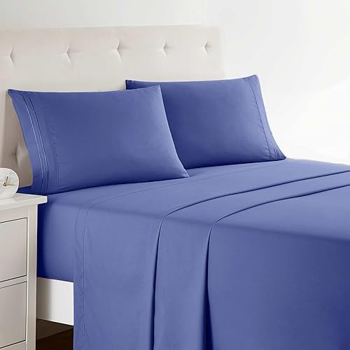 Clara Clark Bed Sheets, Premier 1800 Series 4 Piece Bed Sheet Set, Deep Pocket, Wrinkle, Fade, Stain Resistant, Luxury Soft Bedding Sheets &