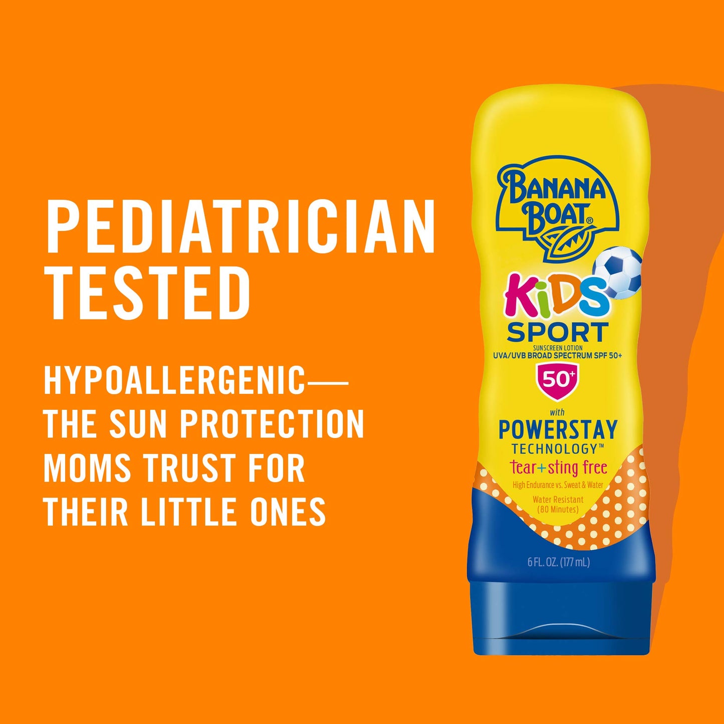 Banana Boat Sport Kids Sunscreen Lotion SPF 50, Twin Pack | Tear Free Sunscreen for Kids SPF 50, Childrens Sunblock Lotion, Oxybenzone-Free, 6oz each