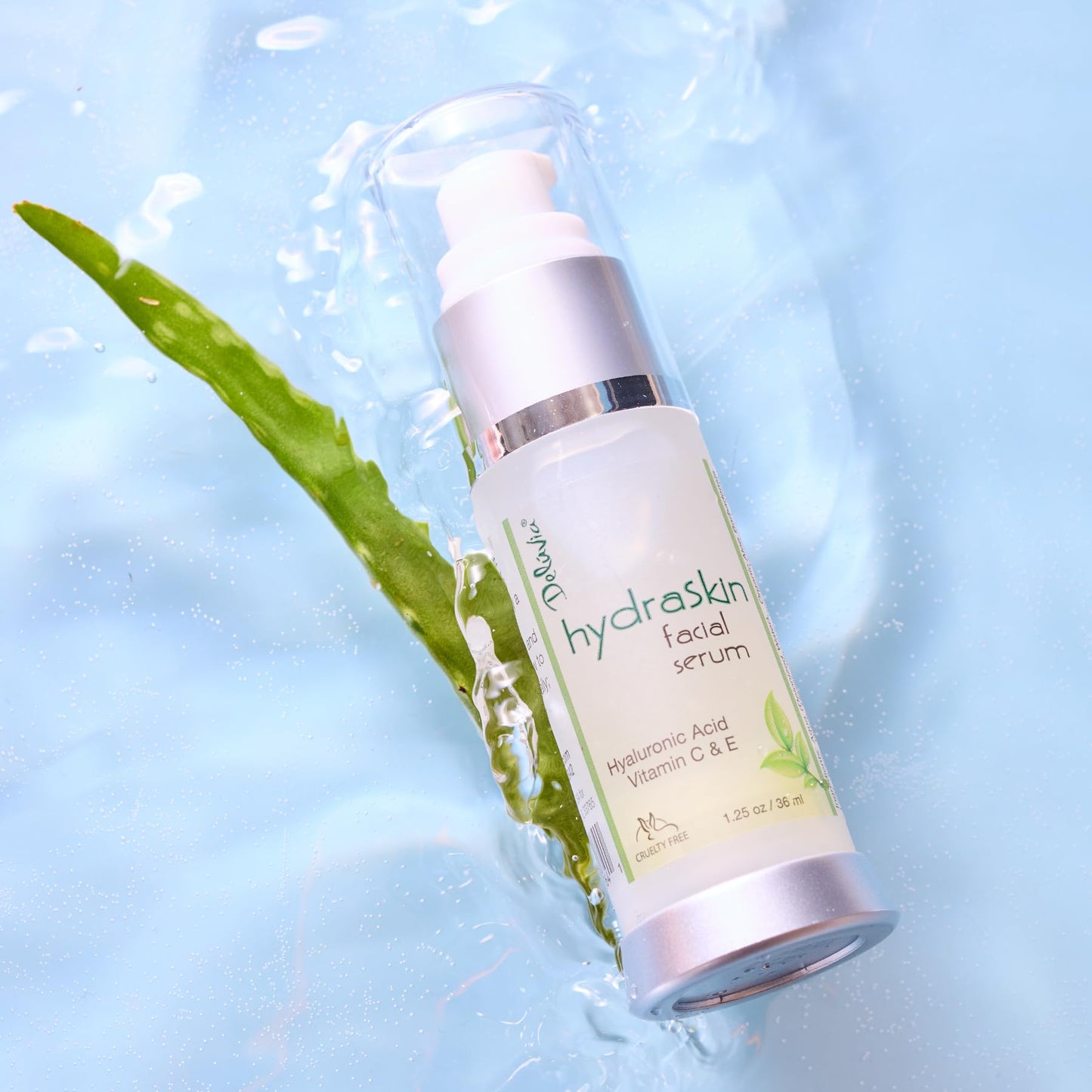 Deluvia Vitamin C Serum for Face, Hyaluronic Acid Facial Serum, Hydrating Serum with Moisturizing Vitamin E & Organic Aloe Vera for Sensitive and Dry